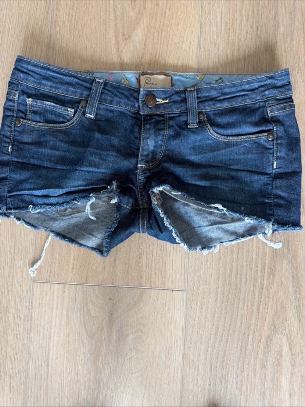 Paige Denim Shorts Size 29 Paige Canyon Shorts Stretch Medium Wash Raw Hem